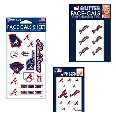 Ensemble de tatouages ​​sans eau WinCraft Atlanta Braves 4" x 7"