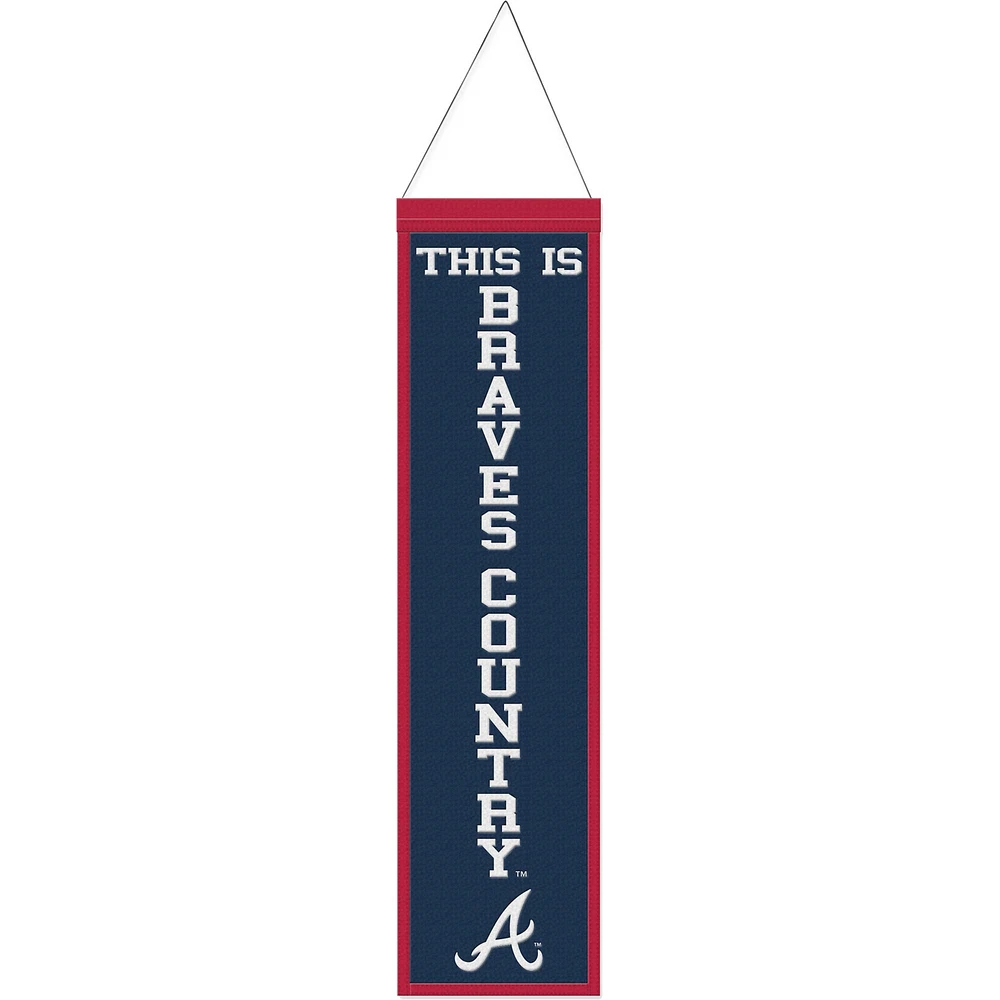 WinCraft Atlanta Braves 8" x 32" Bannière en laine avec slogan