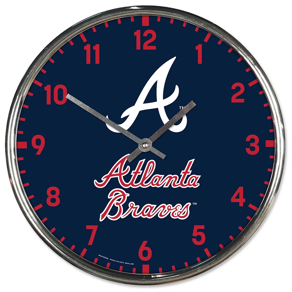 WinCraft Atlanta Braves Horloge murale chromée