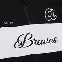 Women's Mitchell & Ness Black Atlanta Braves Quarter-Zip Pullover Top