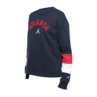 Women's New Era  Navy Atlanta Braves Game Day Color Pullover Sweatshirt