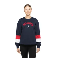 Women's New Era  Navy Atlanta Braves Game Day Color Pullover Sweatshirt