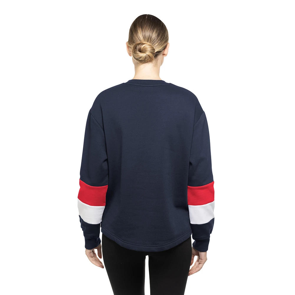 Women's New Era  Navy Atlanta Braves Game Day Color Pullover Sweatshirt