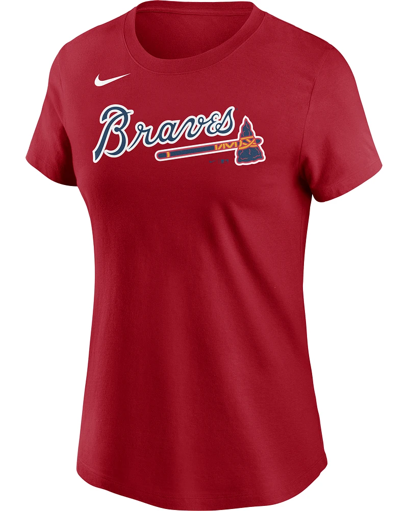 Women's Nike  Red Atlanta Braves Wordmark T-Shirt