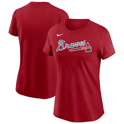 Women's Nike  Red Atlanta Braves Wordmark T-Shirt