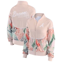 Women's WEAR by Erin Andrews  Sand Atlanta Braves Raglan Full-Zip Track Jacket
