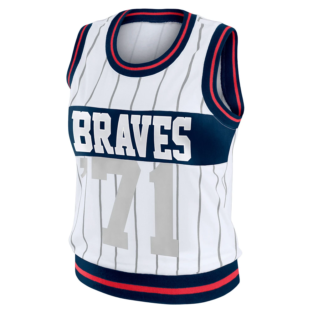 Women's WEAR by Erin Andrews  White Atlanta Braves Sporty Tank Top