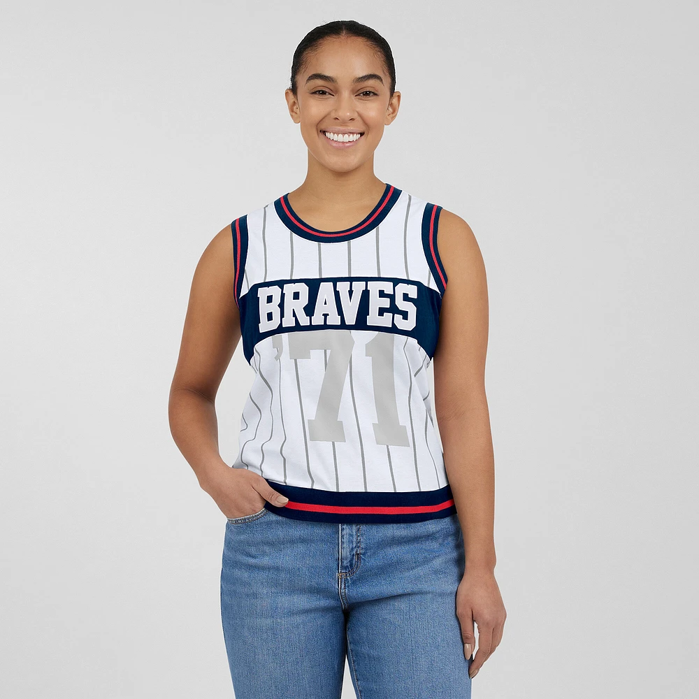 Women's WEAR by Erin Andrews  White Atlanta Braves Sporty Tank Top