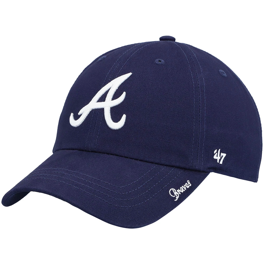 Women's '47 Navy Atlanta Braves Team Miata Clean Up Adjustable Hat