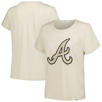 Women's '47 Oatmeal Atlanta Braves Panthera Frankie T-shirt