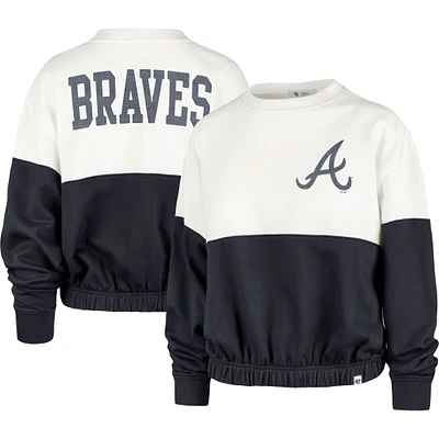 Sweat à capuche Atlanta Braves Take Two Bonita '47 pour femme, blanc/bleu marine