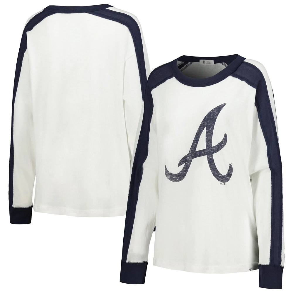 Women's '47 White Atlanta Braves Premier Caribou Long Sleeve T-Shirt