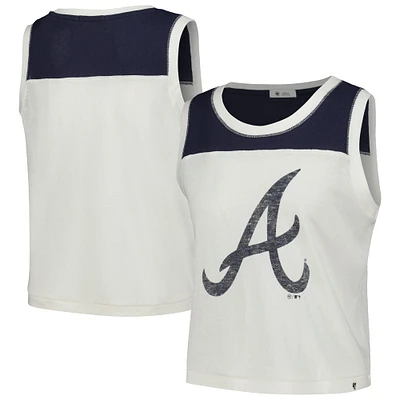 Women's '47 White Atlanta Braves Premier Zoey Waist Length Tank Top