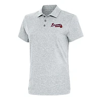 Women's Antigua  Heather Gray Atlanta Braves Motivated Polo