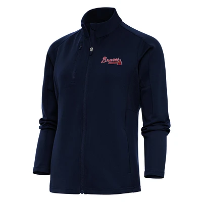 Veste zippée intégrale Logo Generation pour femme des Atlanta Braves bleu marine Antigua