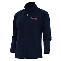 Veste zippée intégrale Logo Generation pour femme des Atlanta Braves bleu marine Antigua