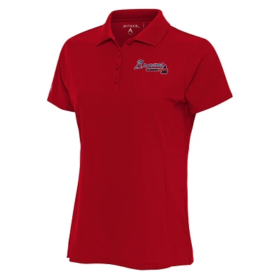 Women's Antigua Red Atlanta Braves Logo Legacy Pique Polo