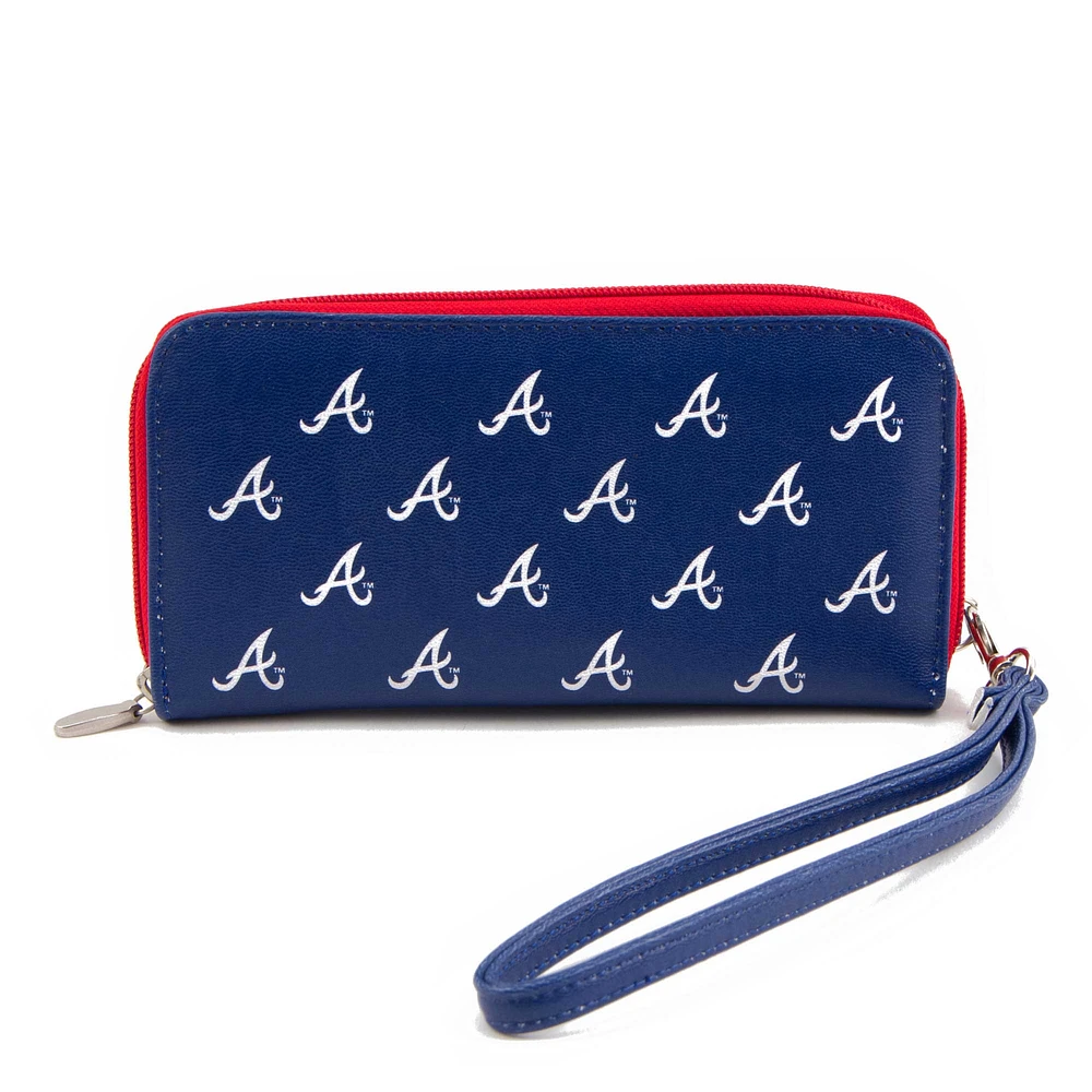 Portefeuille à poignet zippé Atlanta Braves pour femme