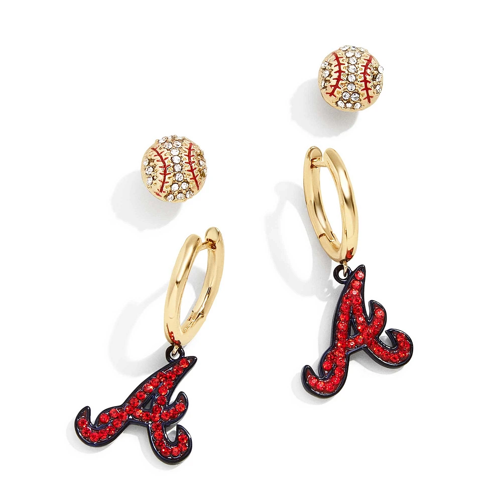 Ensemble de boucles d'oreilles pour femme BaubleBar Atlanta Braves Team