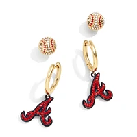 Ensemble de boucles d'oreilles pour femme BaubleBar Atlanta Braves Team