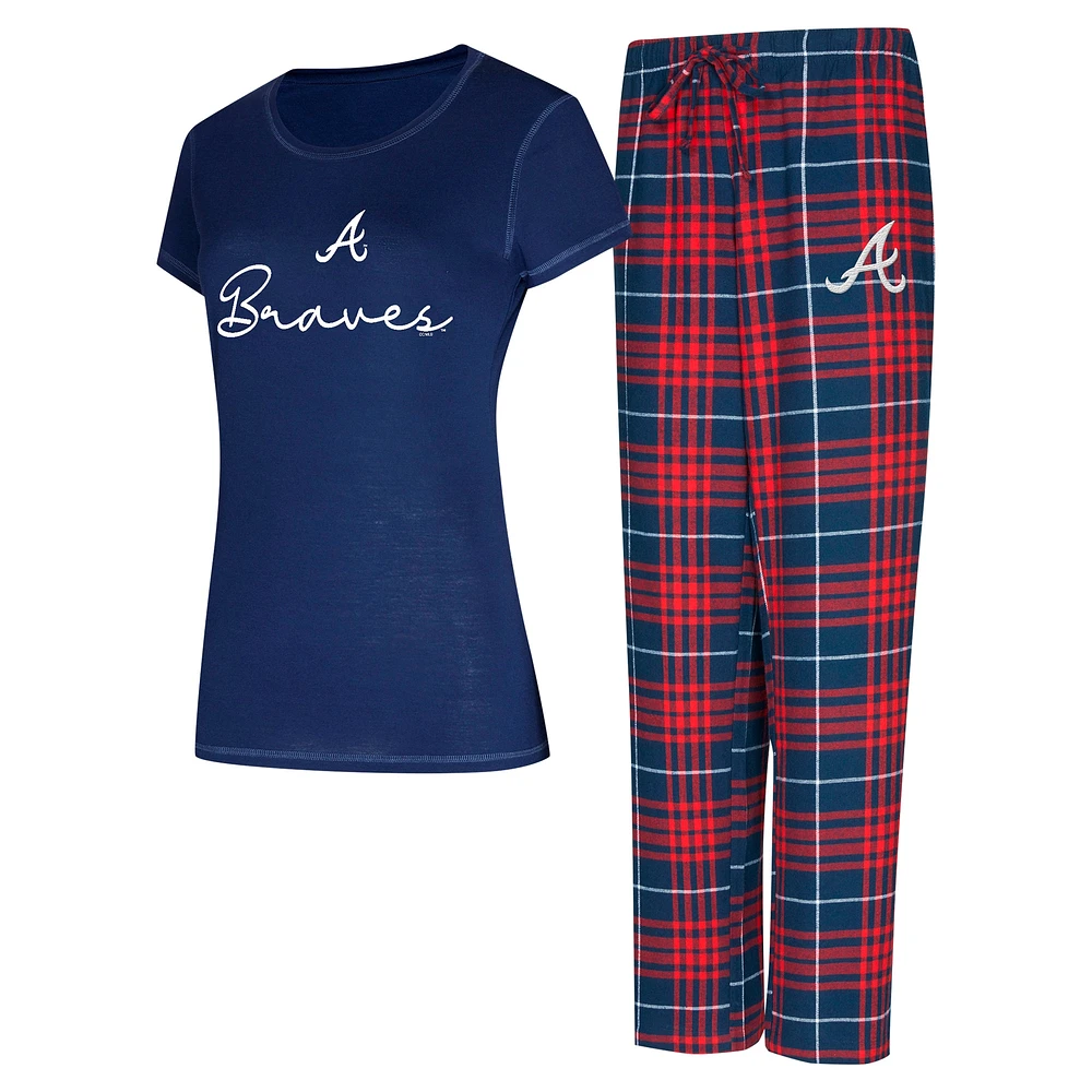 Women's Concepts Sport Atlanta Braves Vector T-Shirt & Pants Sleep Set