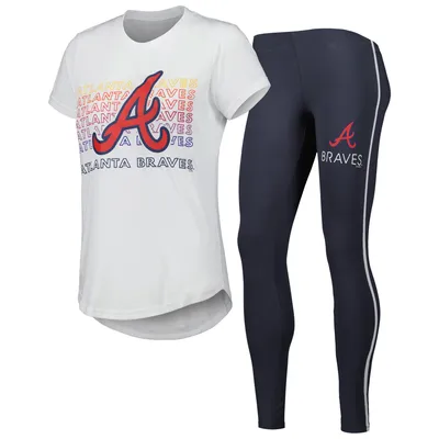 Atlanta Braves Concepts Sport Women's Sonata T-Shirt & Leggings Sleep Set - Charcoal/White