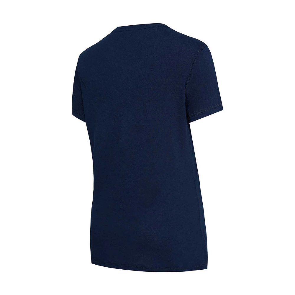 Ensemble de nuit Concepts Sport pour femmes, t-shirt et pantalon en flanelle, bleu marine/rouge