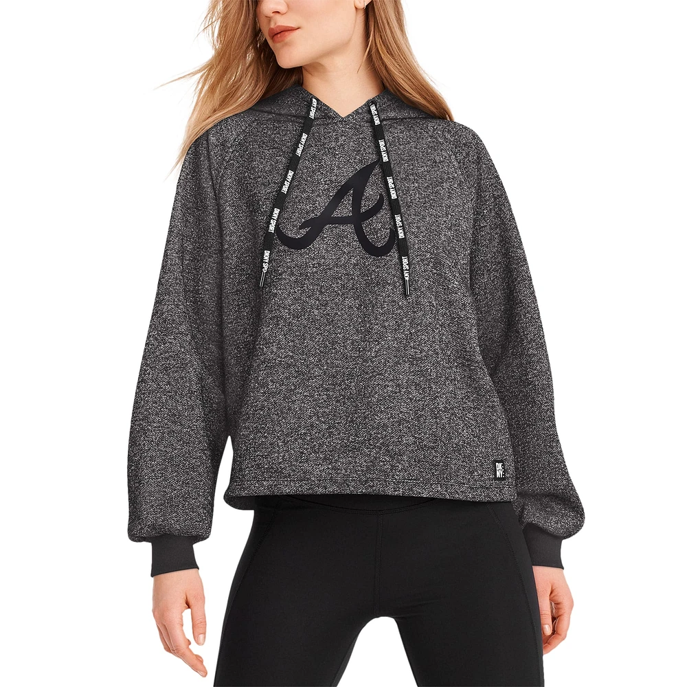 Sweat à capuche noir DKNY Sport Atlanta Braves Debbie Dolman Raglan pour femmes