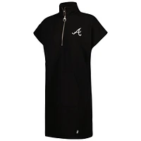 Robe sneaker à quart de zip DKNY Sport noire des Atlanta Braves Emily pour femmes