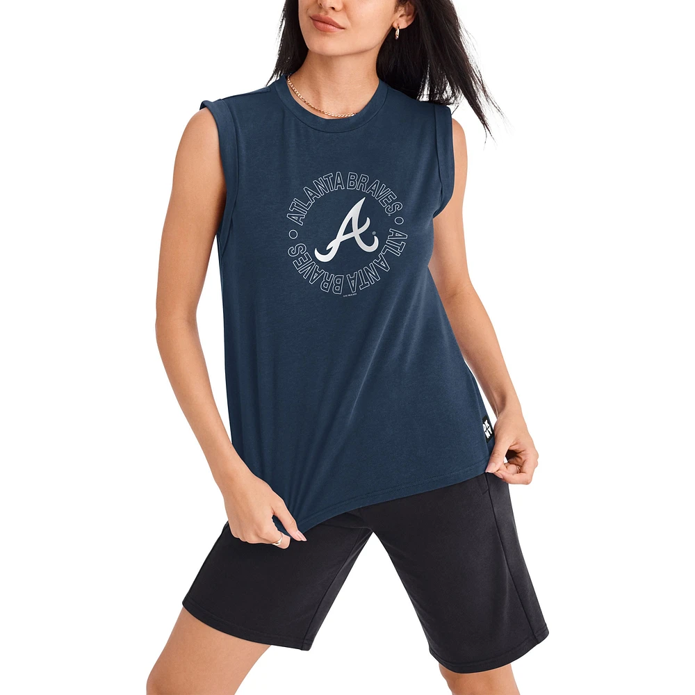 Débardeur Femme DKNY Sport Atlanta Braves Madison Tri-Blend Bleu Marine