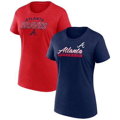 Pack combiné de t-shirts Fanatics Atlanta Braves Risk pour femmes