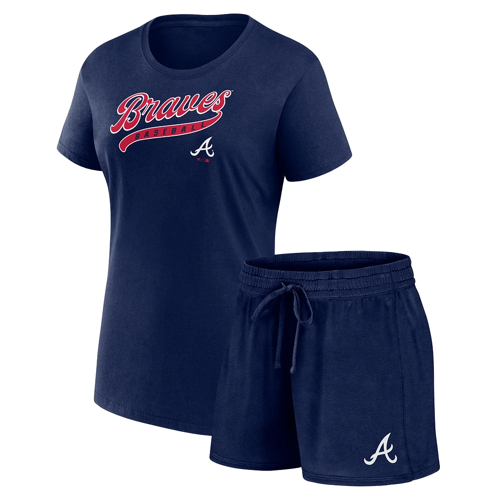 Women's Fanatics Atlanta Braves Start to Finish T-Shirt & Shorts Combo Pack