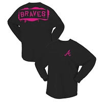 Women's Fanatics  Black Atlanta Braves Neon Jersey Long Sleeve T-Shirt