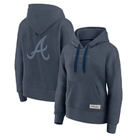 Women's Fanatics Blue Atlanta Braves Elements Future Ground Subtle Tonal Pullover Hoodie