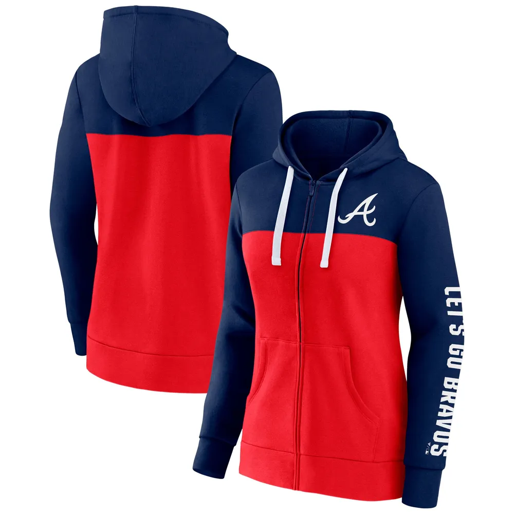 Lids Atlanta Braves Fanatics Branded Women's Take The Field Colorblocked  Hoodie Full-Zip Jacket - Navy/Red