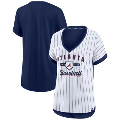 Fanatics Women's Branded Ronald Acuna Jr. Navy Atlanta Braves Plus Player  Split Body T-shirt