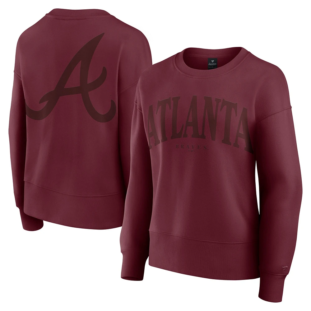 Women's Fanatics Burgundy Atlanta Braves Elements Flow Pullover Sweatshirt