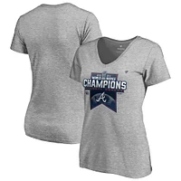 Women's Fanatics Heathered Gray Atlanta Braves 2021 World Series Champions Locker Room Plus V-Neck T-Shirt