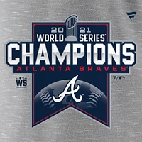 Women's Fanatics Heathered Gray Atlanta Braves 2021 World Series Champions Locker Room V-Neck T-Shirt