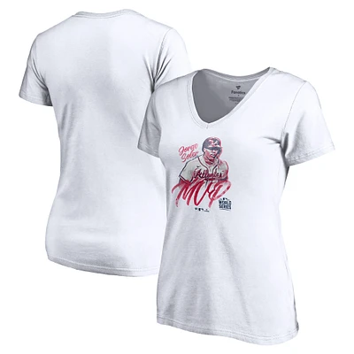 T-shirt MVP des champions de la Série mondiale 2021 Fanatics Jorge Soler pour femmes, blanc, Atlanta Braves