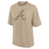 Women's Fanatics Khaki Atlanta Braves Oversized Elements T-Shirt