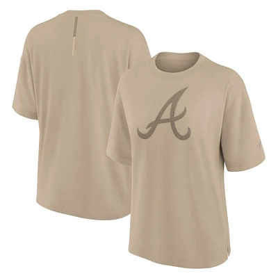Women's Fanatics Khaki Atlanta Braves Oversized Elements T-Shirt
