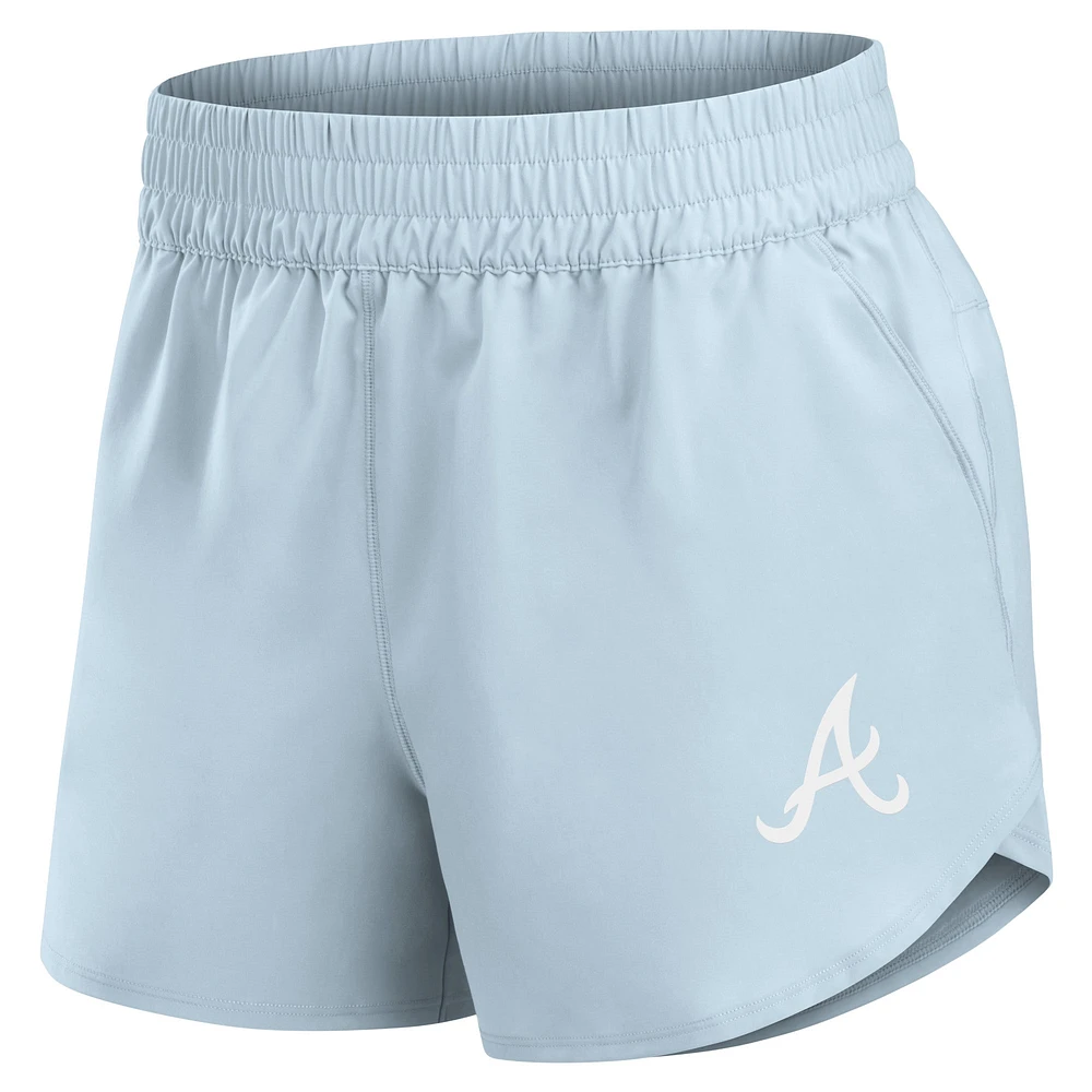 Women's Fanatics Light Blue Atlanta Braves Studio Woven Vibe Shorts