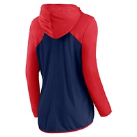 Veste à capuche entièrement zippée Fanatics pour femmes, bleu marine/rouge, Atlanta Braves Forever Fan