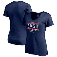 Fanatics Navy Atlanta Braves 2021 NL East Division Champions Locker Room T-shirt à col en V grande taille pour femmes