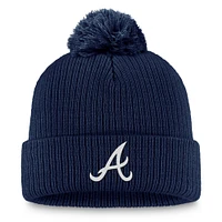 Women's Fanatics Navy Atlanta Braves Cuffed Knit Hat with Pom