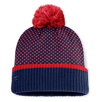 Bonnet en tricot à revers et pompon Atlanta Braves Fundamental Jacquard pour femme Fanatics Navy