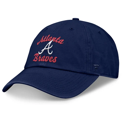 Casquette ajustable avec logo Fundamental Script des Braves d'Atlanta pour femmes de la marque Fanatics Navy