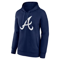 Women's Fanatics Navy Atlanta Braves Logo Pullover Hoodie