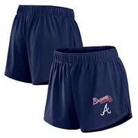 Short en maille Fanatics Atlanta Braves bleu marine pour femmes